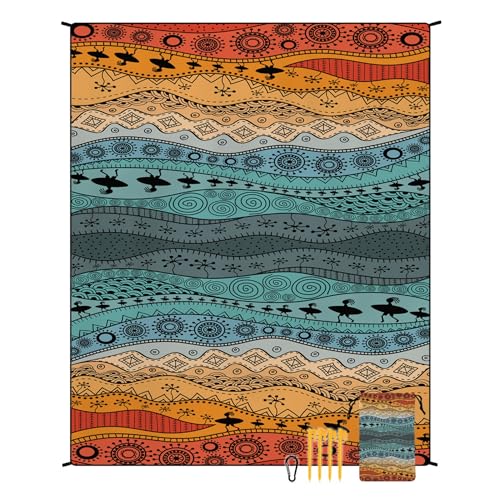 Large Beach Blanket Sandproof Waterproof 70.8" X 86.6"for Quick Drying Outdoor Picnic Mat for Beach - color: D05