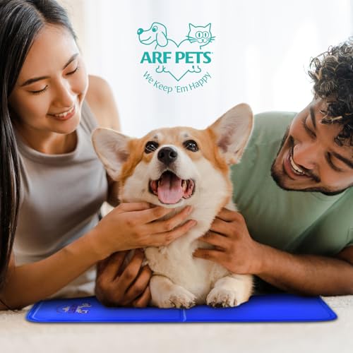 Arf Pets Cooling Mat for Dogs - Gel Self-Cooling Pad for Beds, Kennels & Crates | Durable, Non-Toxic, Pressure-Activated Relief | No Water, Electricity, Batteries or Refrigeration Needed, 20" x 30" - size: 20 x 30