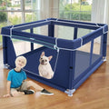 XVISHX 42x42 Inches Puppy Playpen with Gate, Dog Playpen for Puppies or Small Dogs, DogFence Pet Playpen for Indoor & Outdoor, Sturdy Safety DogPen with Thickened Fabric, High-Strength Nylon Wire Mesh - style: Without Cover