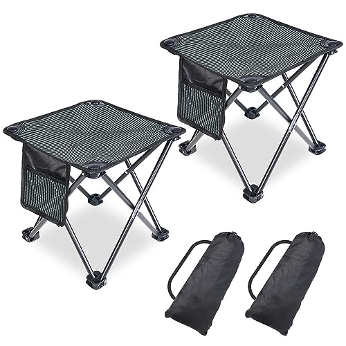 2 Pack Camping Stool Portable, 13.7 Inch Folding Stool for Outdoor Gardening, Fishing, BBQ, Hiking with Carry Bag(400 LBS Capacity) - size: 2 Piece