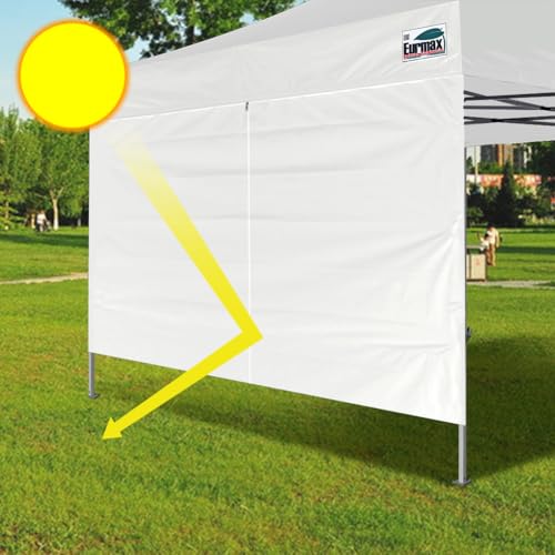 Eurmax USA Instant Canopy SunWall Canopy Middle Zipper Wall for Easy Entry and Exit Sidewall for Pop Up Canopy Tent,1 Pack Sidewall Only (10Ft×5.6Ft,White) - color: White, size: 10x5.6ft