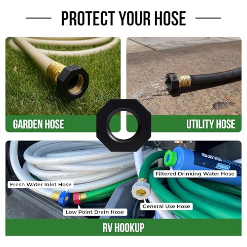 | Open End Garden Hose Thread Protector Cap – Plastic End Cap for 3/4″ Threads - Leak-Free, Crush-Resistant Female End Plug – Protects Threads When Not in Use (2-Pack) - color: Black, size: 2 Pack