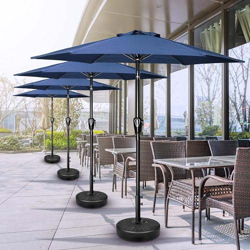 Simple Deluxe 7.5ft Patio Umbrella Outdoor Table Market Yard Umbrella with Push Button Tilt/Crank, 6 Sturdy Ribs for Garden, Deck, Backyard, Pool, Blue - color: Blue-New, size: 7.5ft