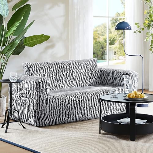 510 DESIGN Inflatable Couch Air Sofa - Blow Up Chair Portable with Handle & Tie-Down Loops, Weatherproof & Water Repellent Indoor/Outdoor Sofa for Patio, Camping, Pool, 67" Lx33 Wx28 D Black/White - color: Black/White, size: Sofa 67x33x28"