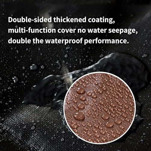 TARPAL Tarp 16x30 Feet Large Tarps Heavy Duty Waterproof 10mil Multipurpose Protective Cover Waterproof,Snow or UV Protection,Durable Reinforced Edges(Brown/Black) - color: Brown/Black, size: 16x30 Feet-Finished size