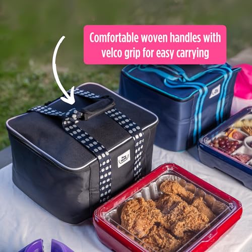 Fancy Panz - Pink Insulated Casserole Carrier Bag - Insulated Thermal Bags for Hot & Cold Food Holds 2 Standard Size Fancy Panz - 2 Pockets - Food Container - Hosting Essentials - color: Pink