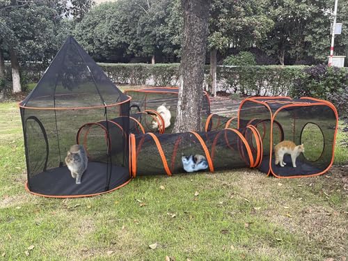 6 in 1 Cat Enclosure Cat Tunnel for Outside Rabbit and Small Animals Tent with Carry Bag - style: Styles 5