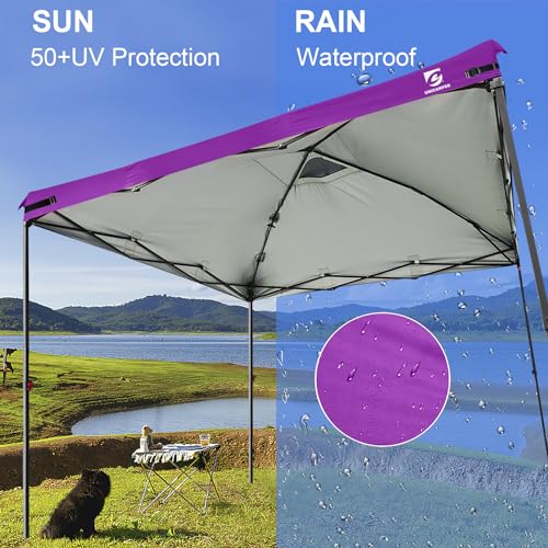 10x10 Pop Up Canopy Replacement Top Cover with Air Vent for Straight Leg Canopy Tent, Waterproof for Outdoor Garden Patio Camping Sun Shade (Purple) - color: Purple