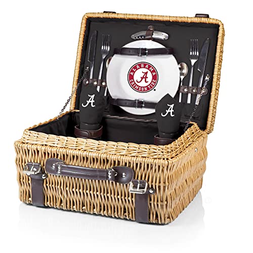 NCAA Alabama Crimson Tide Champion Picnic Basket with Deluxe Service for Two, Black