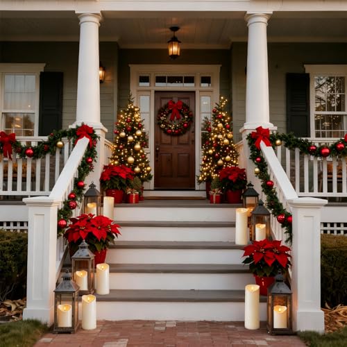 Homemory 4"x6" Outdoor Waterproof Flameless Candles with Timers and Remote Control, Battery Operated Candles, LED Plastic Candles, Dark Ivory, Set of 2 - color: Dark Ivory, size: 4"x6"