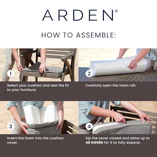 Arden Foam Outdoor Round Back Seat Cushion Kit, 20 x 19, Made with ProFoam, Rain-Proof, Fade Resistant, Sapphire Blue Ridge Paisley - color: Sapphire Blue Ridge Paisley, style: 20 x 19 Foam Rounded Back Seat Cushion