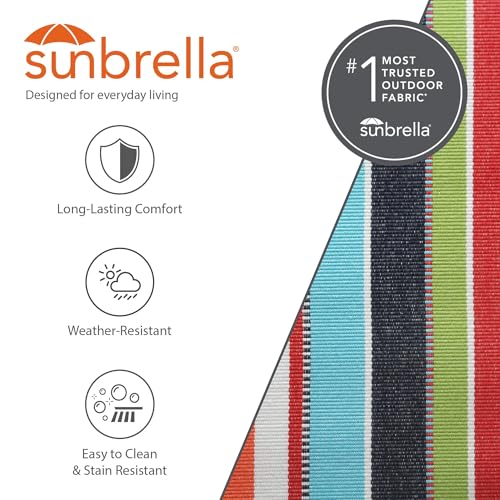 Vivere Double Sunbrella Hammock with Space-Saving Steel Stand, Heavy-Duty Portable Outdoor Hammock Set for Backyard, Patio, or Travel, Confetti - color: Confetti