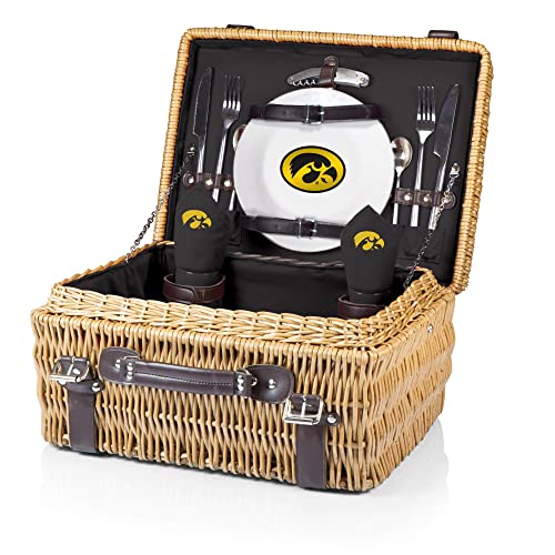 NCAA Iowa Hawkeyes Champion Picnic Basket with Deluxe Service for Two