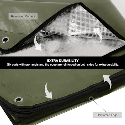 RedSwing 6 Pack Heavy Duty Waterproof Emergency Thermal Tarp, Insulated Survival Blanket for Outdoor Camping, Hiking, and Emergency Shelter, Green - color: Green 83''x59'',6 Packs