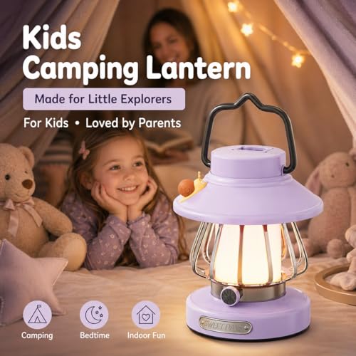 HOMY Snail Camping Lantern for Kids Rechargeable Portable Night Light with 3 Colors & Dimmable, Outdoor Camping Gear, Indoor Bedroom Tent Nightlight Gift for Toddlers - color: Purple