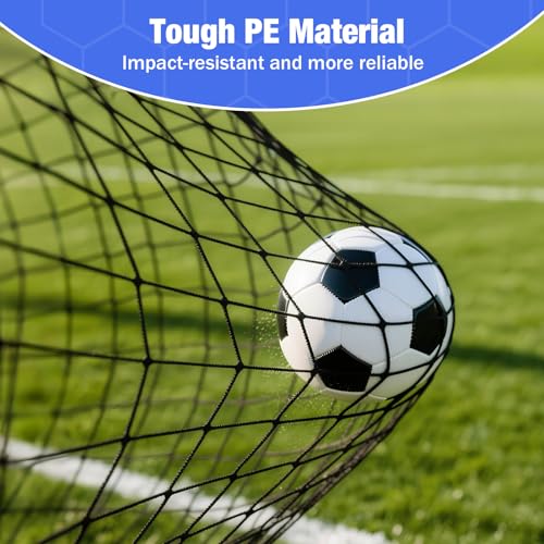 MoKo Soccer Goals for Backyard, 5×4 FT Large Size Pop Up Goal Net with Target Panel, Portable Soccer Training Equipment for Kids Practice, Outdoor Sports Game, Black+Blue