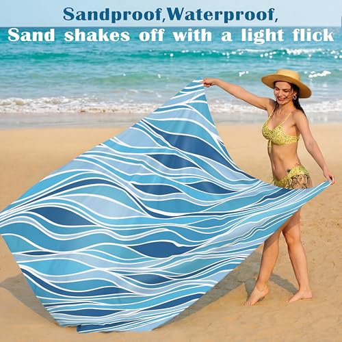 Famstar Beach Blanket Oversized Extra Large 78" X 81",Waterproof Sandproof Beach Blanket 1-7 Adults Lightweight Durable for Travel Camping Hiking Picnic - color: Mixed1, size: 78" X 81"
