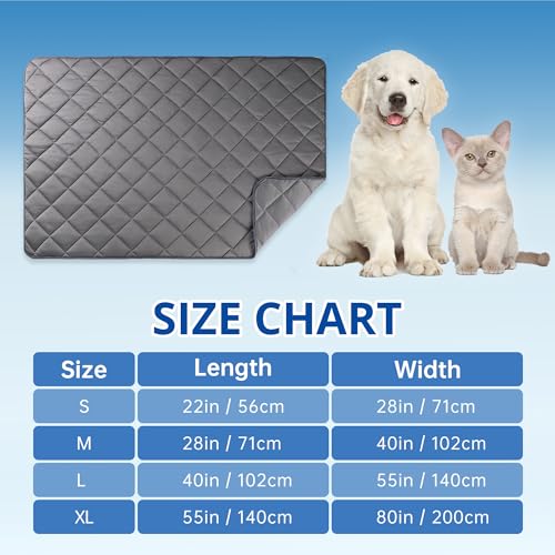 Paw Legend Dog Cool Mat for Dogs & Cats - Cool Tech Fabric, Washable Dog Sleeping Pad for Kennel, Sofa, Bed, Floor, Car Seats - Summer Cooling Blanket, Small - color: Gray, size: Small（28x22")