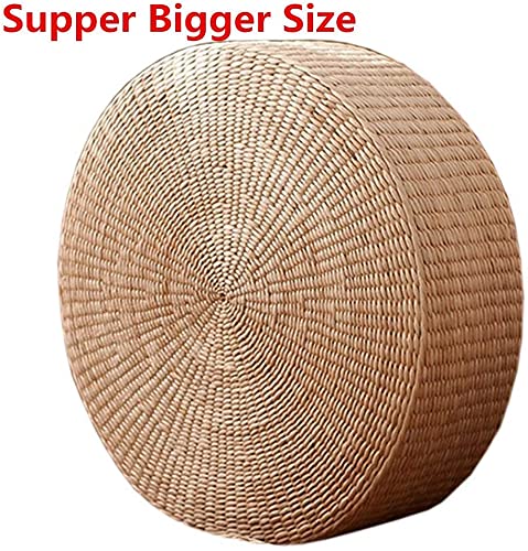 HUAWELL 2 Pack Super Bigger Size Tatami Floor Pillow Sitting Cushion, Round Padded Room Floor Straw Mat for Outdoor Seat Dia: 60CM (23.6) - style: 23.6 Inch
