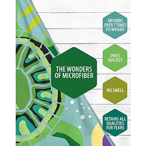 VENTURE 4TH Microfiber Beach Towel: Quick-Dry, Compact, Sand-Free, Absorbent, Sandproof and Lightweight - Perfect for Camping, Beach, and Roadtrips (Turquoise Turtle Design | 35x78 inches) - color: Turquoise Turtle, size: Extra Large (78" x 35")