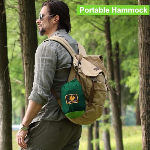 Camping Hammock with Net,Travel Portable Lightweight Hammocks with Tree Straps and Solid D-Shape Carabiners,Parachute Nylon Hammock for Outsides Backpacking Beach Backyard Patio Hiking - color: Dark Green & Green, size: Large
