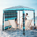 Jihfmo Beach Cabana, 6.2'×6.2' Beach Canopy with Side Wall, UPF 50+ UV Protection Easy Setup Tent Sun Shelter with Sand Pockets for Whole Family (Green Stripes) - color: Green Stripes
