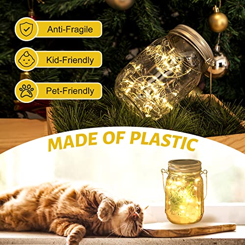 HXWEIYE 8 Pack Solar Mason Jar Lights Lanterns,Jars & Hangers Included，30LED Waterproof Hanging Outdoor Fairy Lights for Patio Garden Porch Yard Backyard Balcony Wedding(Warm White)