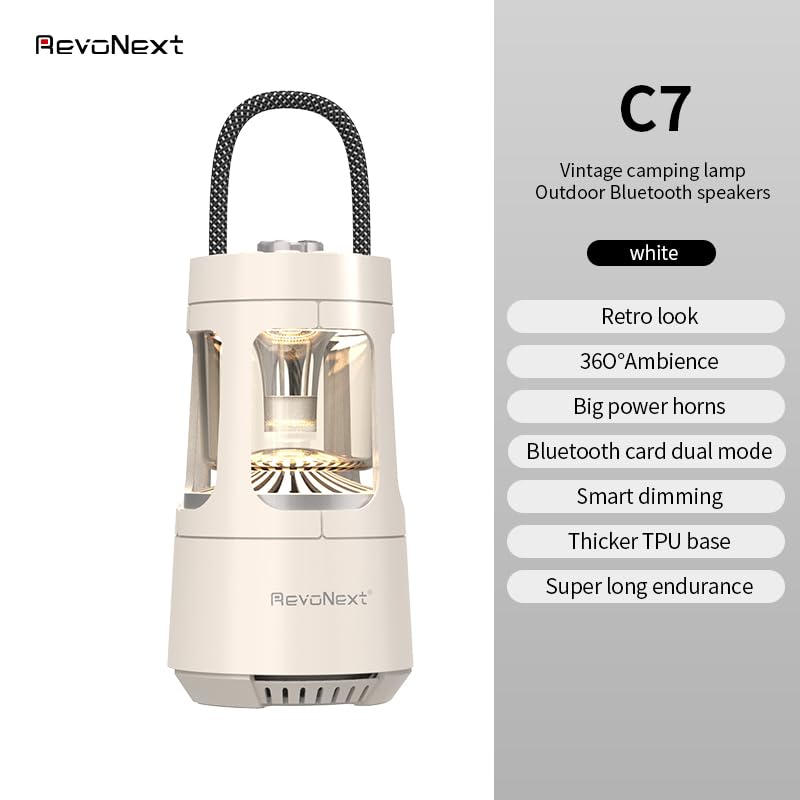 LED Camping Lantern Rechargeable,Outdoor Bluetooth Speakers, 4000mAh ,IPX4 Waterproof ,Dimmable Tent Lights for Power Outages, Decorations for Party Garden Patio/Pool(White) - color: White