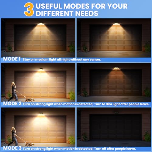 [16 Packs] Solar Motion Sensor Outdoor Lights, Super Bright Solar Lights Outdoor Waterproof, 3 Lighting Modes Security Wall Light for Outside Walking Dog Fence Backyard Deck Garden Door Step Garage - color: Warm White, size: 16 Pack