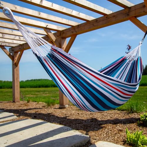Vivere Brazilian Style Double Hammock, Denim (BRAZ212) - color: Denim