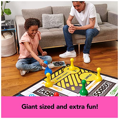 Giant Sorry Classic Family Board Game Indoor Outdoor Retro Party Activity Summer Toy with Oversized Gameboard, for Adults and Kids Ages 6 and up - style: Giant Sorry!
