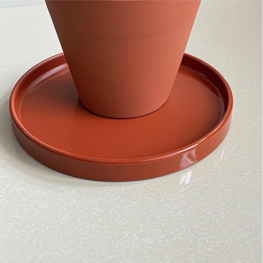 Yukfona Ceramic Plant Saucer Pot Tray 8.5 Inch, Planter Saucers 6 7 8 9 10 11 12 15 Inch, Durable Sturdy Flower Drainage drip Water Tray for Glazed Pots Base (8.5 Inch- Red Terracotta) - color: Terracotta, size: 8.5in 1pack