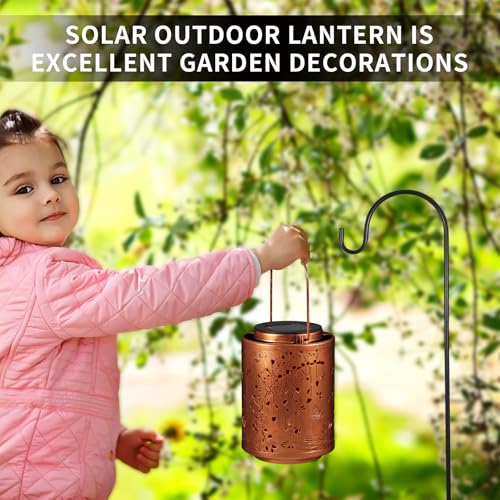 Solar Lanterns Garden Decor Birthday Gifts for Women Mon Grandma Metal Hanging Solar Lights Waterproof Outdoor Decoration for Outside LED Lanterns for Yard Patio Lawn (Cat) - style: Cat