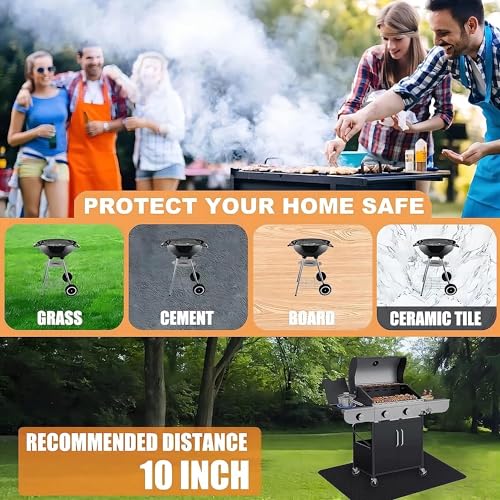 UBeesize 65 x 48 inches Under Grill Mats for Outdoor Grill,Fireproof Fire Pit Mat,Indoor Fireplace Mat Fire Pit Mat,Oil-Proof Waterproof BBQ Protector for Lawn, Smokers, Gas Grills, Deck and Patio