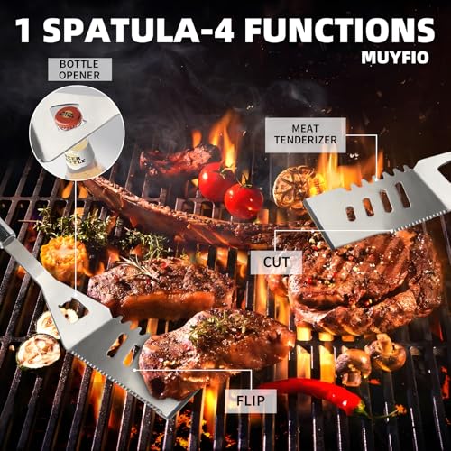 11Pcs Stainless Steel BBQ Grilling Accessories Set, Dad Gifts for Fathers Day Grilling Gifts,Portable Practical Grill Tools Utensils Kit with Storage Bag for Outdoor Grill Camping Backyard - color: 11PCS- Standard