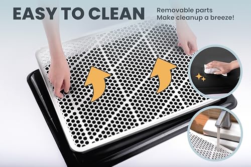 Pet Awesome Dog Potty Tray/Puppy Pee Pad Holder 25”x20” Indoor Wee Training for Small and Medium Dogs - color: Black