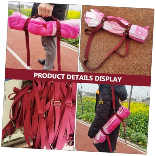 Beavorty Picnic Blanket Carry Strap Elastic Sturdy Polyester Binding Strap with Handle for Outdoor Travel and Yoga Mat Carrying