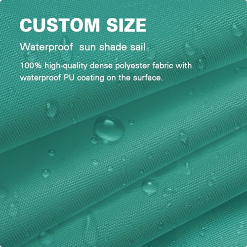 Amagenix Waterproof Sun Shade Sail 8'X10' Turquoise Shade Canopy Curved Edge 95% UV Blocking Awning Shelter for Outdoor Patio Backyard Garden Activities,Customized - color: Turquoise, size: 0 8' X 1 0', style: Waterproof Rectangular