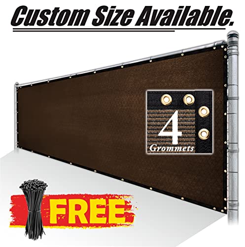Royal Shade 4' x 25' Brown Fence Privacy Screen Windscreen Cover Netting Mesh Fabric Cloth - Cable Zip Ties Included (We Make Custom Size) - color: Brown, size: 0 4' x 2 5'