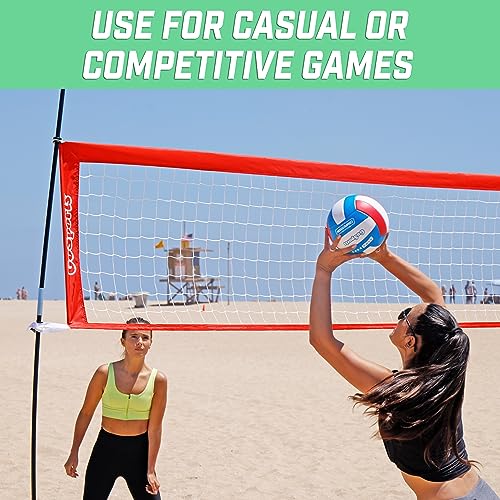 GoSports Soft Touch Recreational Volleyballs - Single or 6 Pack - Regulation Size for Indoor or Outdoor Play - Includes Ball Pump - color: Single Ball