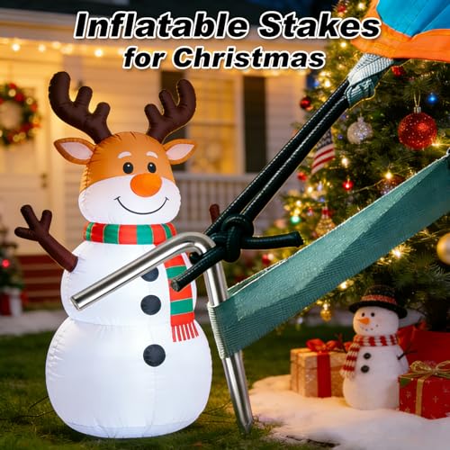 FEED GARDEN 7 Inch Tent Stakes 18 Pack Yard Inflatable Stakes for Outdoor Decorations Metal Pegs Heavy Duty Garden Hooks Camping Tent Spikes for Canopies, Tarp and Outdoor Christmas Decorations - size: 18 Pack