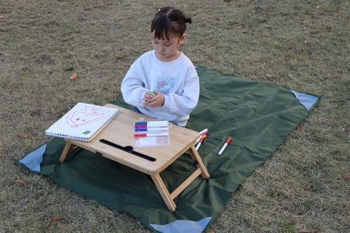 Orga'Neat Pocket Picnic Blanket, Beach Mat Waterproof Sandproof, Compact Lightweight Small Tarp for Camping, Hiking, Backpacking, Festival, Travel, Foldable in Bags (Army Green/Grey, 55"x39") - color: Army Green/Grey, size: 55"x39"