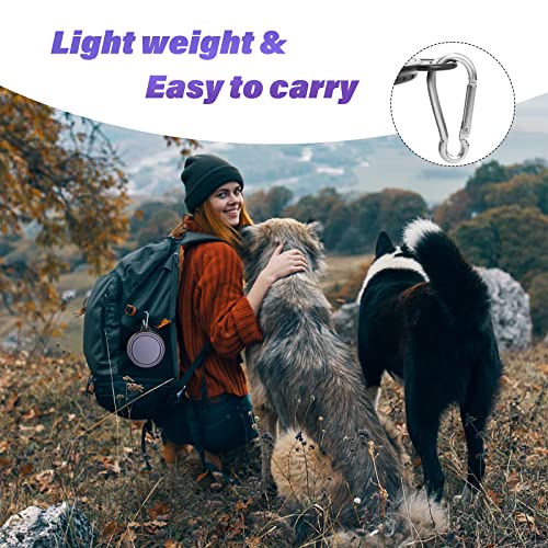 Dog Bowl Pet Collapsible Bowls, 2 Pack Collapsible Dog Water Bowls for Cats Dogs, Portable Pet Feeding Watering Dish for Walking Parking Traveling with 2 Carabiners (Small, Purple+Fairy Pink) - color: Purple+Fairy Pink, size: Small