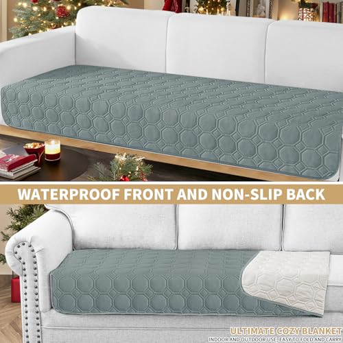 ZNSAYOTX Ultimate Cozy Blankets (30"x70") 100% Waterproof Sofa Mat Blanket for Dog Pets, Bed Couch Protector with Non-Slip Back Washable Durable, Pee Scratch Proof Easy to Clean (Dark Grey) - color: Dark Grey, size: 30x70 Inch