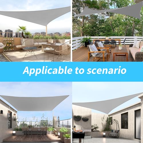 Shade&Beyond Shade Sail 14'X16' Rectangle Light Grey Breathable UV Block Outdoor Canopy for Backyard Patio Pergola Garden Deck(We Make Custom Size)