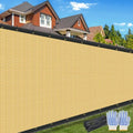 AOSION 4' x 25' Privacy Screen Fence, Heavy Duty 180 GSM Fencing Mesh Net Cover for Outdoor Wall Garden Yard Chain Link, – Easy Installation, UV-Resistant, Fence Privacy with Gloves & Zip Ties, Beige - size: 4' x 25' Beige
