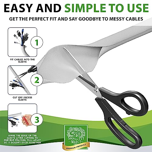Small Pet Select Heavy Duty Cord Cover - White, 10ft - Ultra Durable Electrical Cable and Wire Protector for Rabbits, Dogs, Cats and Other Pets - Cord Management and Animal Protection - color: White