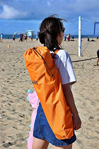 Nice C Chair Beach, Low Beach Chair, Sling, Folding, Portable, Concert, River, Beach Seat, Sillas de Playa, for Adults, Kids, Boat, Sand Chair with Cup Holder & Carry Bag (1 Pack of Orange) - color: Orange