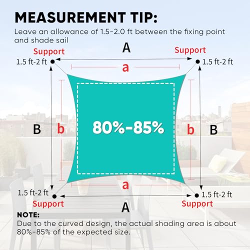 Shade&Beyond Waterproof Sun Shade Sail, UV Block Sun Shades Outdoor, Shade Canopy for Garden Patio Backyard Lawn Deck, Turquoise,10'X13' Rectangular - color: Turquoise, size: 1 0' X 1 3', style: Rectangle
