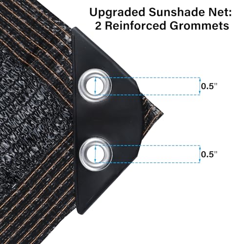 winemana 50% Black Shade Cloth, 3.3 x 10 FT Garden Mesh Tarp for Plants Heat Protection with Grommets, Sunshade Plant Cover for Greenhouse, Barns Kennel, Outdoor Netting Screens for Patio & Porch - size: 3.3 FT x 10 FT, style: 50%
